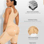 SHAPELLX Full Body Shapewear for Women Faja Colombianas Butt Lifter Shapewear Tummy Control Plus Size Compression Garments(Beige-XXL)