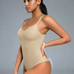 OQQ Women’s Shapewear Bodysuit Seamless Tummy Control Body Suit Soft Stretch Tank Top for Everyday Wear Nude