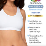 Fruit of The Loom Womens Built Up Tank Style Sports Bra, Heather Grey/Dusk/Blushing Rose, 40 US