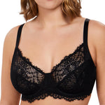 HSIA Minimizer Bra for Women - Plus Size Lace Full Coverage Womans Bra Unlined Underwire Bra for Heavy Breast Black