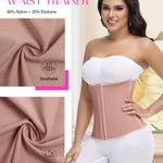 SHAPSHE Waist Trainer for Women Tummy Control Workout Waist Cincher Corset Shapewear Postpartum Body Shaper Faja with Zipper Hook Rosy Brown L