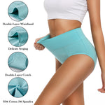 OLIKEME High Waisted Tummy Control Underwear Womens Soft Breathable Cotton Panties Plus Size Ladies Postpartum Briefs
