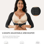 Arm Shaper for Women Post Surgery Arm Lipo Compression Sleeves Front Closure Posture Corrector Black X-Large