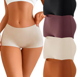 CUTE BYTE Womens Seamless Boy Shorts Underwear Soft Stretch No Show Boxer Shorts Briefs Panties for Ladies 4 Packs(4AL)