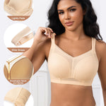 ANYIRIS Wireless Minimizer Bras for Women Full Coverage No Underwire Bra Plus Size Support & Lift Bra for Large Bust Nude 38E