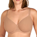 HSIA Minimizer Bra for Women - Air Mesh T-Shirt Full Coverage Seamless Bra Plus Size Underwire Padded Bra for Large Bust Dark Beige