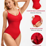 Nebility Red Bodysuit for Women Tummy Control Shapewear Body Suits V Neck Seamless Body Shaper