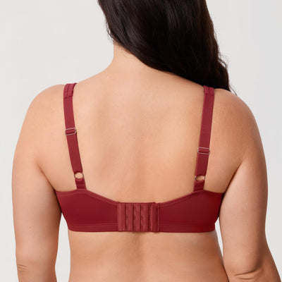 DELIMIRA Women's Minimizer Bra Plus Size Underwire Smooth Full Coverage Seamless Bras Red Revelry 34E