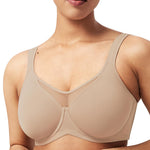 HSIA Minimizer Bras for Women Plus Size, Full Coverage Coolcomfort T Shirt Unlined Bra with Underwire for Heavy Breast, Dusty Taupe 34C