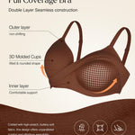 Popilush Bras for Women No Underwire Supportive Comfortable Bralettes Plus Size Bra Dark Brown
