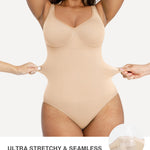 Lover-Beuaty Seamless Shapewear Bodysuits for Women Tummy Control Body Suit V Neck Seamless Body Shaper Black