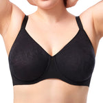 HSIA Minimizer Bra for Women - Full Coverage Seamless Lace Bra Plus Size Underwire Unlined Bra for Heavy Breast Black