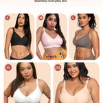 Vertvie Womens Wireless Jelly Bras No Underwire Push Up Seamless Bra Supportive Full Coverage Bralette Regular and Plus Size(Black,Medium)