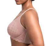 HSIA Minimizer Bras for Women Large Bust Full Coverage Lace Plus Size Bra - Mermaid Scales Dark Pink
