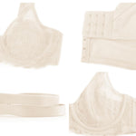 HSIA Minimizer Bras for Women Large Bust Full Coverage Lace Plus Size Bra - Mermaid Scales Light Beige
