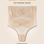 SIMIYA Thong Shapewear Tummy Control for Women High Waist Stay Put Body Shaper Stomach Compression Shapewear Thong Girdle