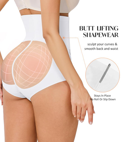 CYDREAM Shapewear Tummy Control Underwear for Women Faja Body Shaper Postpartum High Waisted Slimming Butt Panties Seamless White