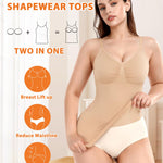 Werena Shapewear Cami With Built-in Bra Compression Tanks for Women Shaping Camisoles Tummy Control Tank Tops(#A Beige, Medium)