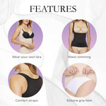 Naomi & Nicole womens Naomi and Nicole Women's Unbelievable Comfort Step in Torsette Shapewear, Black, Large Camisole, Black, Large US