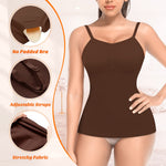 Slimming Compression Tank Tops for Women Tummy Control Shapewear Camisoles Smoothing Body Shaper Tanks(1#Coffee-padded bra,3X-Large)