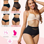 Nebility 2 Piece Tummy Control Shapewear Butt Lifting Underwear for Women Lower Belly Waist Trainer Seamless Faja Body Shaper (Black 2pk, Medium)