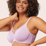 HSIA Minimizer Bras for Women Plus Size, Full Coverage Coolcomfort T Shirt Unlined Bra with Underwire for Heavy Breast, Purple 34C