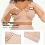 FeelinGirl Arm Shaper Post Arm Lipo Compression Garment with Bra Arm Garment Shapewear for Arms Nude XL