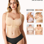 BRABIC Front Closure Post Surgery Compression Bras for Women Mastectomy Bra with Adjustable Straps Wirefree Beige