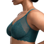 HSIA Minimizer Bras for Women Large Bust Full Coverage Lace Plus Size Bra - Mermaid Scales