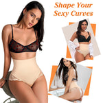 Werena Tummy Control Thong Shapewear for Women High Waisted Body Shaper Panties Shaping Thong Girdle Underwear(03# Mid Rise Lace Beige(smoothing),3X-Large)