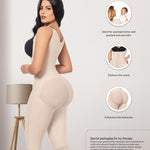 Forma Tu Cuerpo Faja Completa Diaria - Breathable Full Body Shapewear for Women, Moldeadora Suave with Bustier Ajustable, Bei M