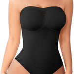 Werena Strapless Shapewear Bodysuit for Women Tummy Control Seamless Body Shaper with Removable Straps Under Dress