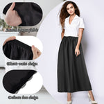 Jiuguva 2 Pieces Half Slip Lace Long Underskirt Women's Satin Half Slip for Under Dresses(XX-Large,Black, White)
