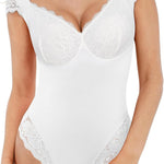 Popilush Lace Tops Body Suits for Womens Tummy Control Shapewear Bodysuit V Neck Party Date Night Outfit Body Shaper