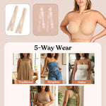 HSIA Strapless Bras for Women, Longline Corset for Large Bust Plus Size Supportive Bustier Minimizer Convertible Bandeau, Natural Nude 34DD