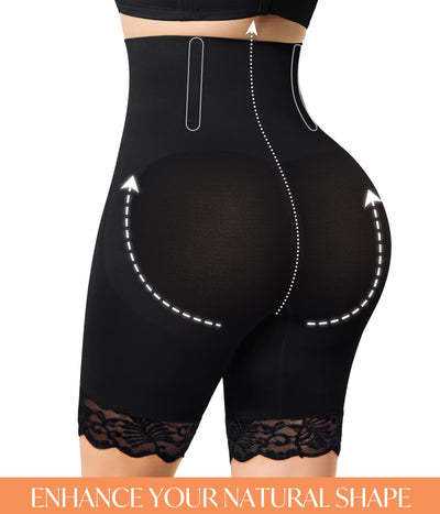 CYDREAM Shapewear for Women - High-Waisted Tummy Control Shorts Butt Lifting Panties Thigh Slimmer Faja Body Shaper Underwear (Black, Large)