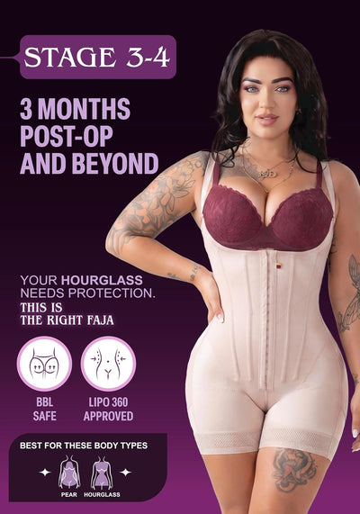 Snatched Body Open Bust Faja Body Shaper | Faja Corset Shapewear | Short Bodysuit Colombianas Moldeadoras