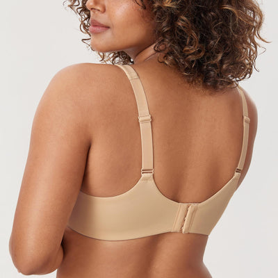 DELIMIRA Minimizer Bras for Women Full Coverage Plus Size Underwire Unlined Supportive Seamless Bra Light Oatmeal 38DD
