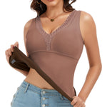 Lynclare Thermal Tops for Women, Thermal Undershirt, Fleece Tank Top, Winter Warm Base Layer with Built in Bra