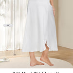 MANCYFIT Long Half Slip for Women Under Dress Satin Slip Skirt Extenders 36" Maxi Underskirt White XX-Large