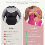 FeelinGirl Shapewear Tummy Control for Women Zip Shapewear Bodysuit Thong V-Neck Body Suit Seamless Body Shaper
