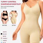 Nebility Women's Shapewear Bodysuit Tummy Control Body Suit Built in Bra Tank Camisole Seamless Mid Thigh Body Shaper