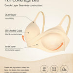 Popilush Bras for Women No Underwire Supportive Push Up Bralettes Wireless Full Coverage Plus Size T-Shirt Bra (32A-DD) Skin