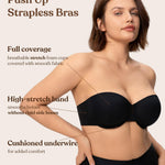 HSIA Strapless Bras for Women Large Bust Coolcomfort Minimizer Corset Full Coverage Plus Size Convertible Bustier with Underwire, Black 34DD