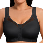 FeelinGirl Surgical Bras Post Surgery After Breast Augmentation Supportive Mastectomy Bra Black Medium