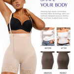 SHAPELLX Plus Size Shapewear Tummy Control Butt Lifting Bodysuit Side Zipper Fajas Colombianas Body Shaper for Women Beige 3XL