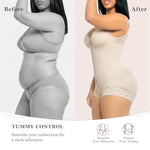 YIANNA Postpartum Fajas Colombianas Moldeadoras Full Body Shapewear Tummy Control for Women Body Shaper Girdles Compression Garment with Side Bust Pad, YA7510-Beige-XL