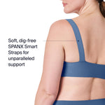 SPANXsmooth Bra-Llelujah Lightly Lined Full Coverage - T-Shirt Bra - Front Closure - Smart Stretch Straps - Indigo Haze - 36C