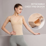 Women's Fit Camisole with Built in Bra - Spaghetti Straps Camis Tank with Chest pad One-Piece Cut Seamless (M, A-Style-Complexion)