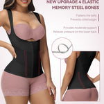 SHAPSHE Waist Trainer for Women Workout Corset Waist Cincher Shapewear Tummy Control Vest Body Shaper Invisible Girdle Black